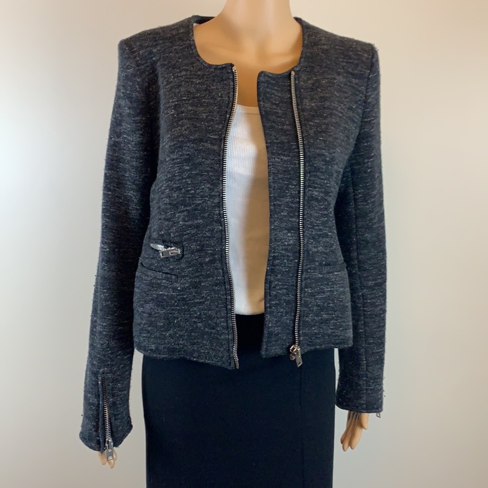IRO Norma Charcoal Gray Moto Jacket